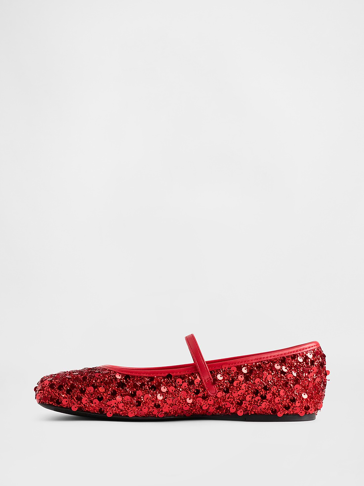 Image number 5 showing, Kids Sequin Ballet Flats