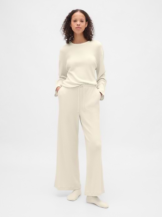 Waffle Wide-Leg PJ Pants - Chino beige by Gap
