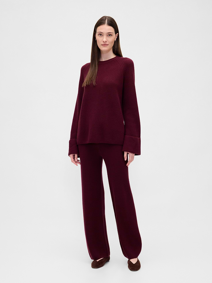 Image number 1 showing, CashSoft Shaker-Stitch Sweater Pants