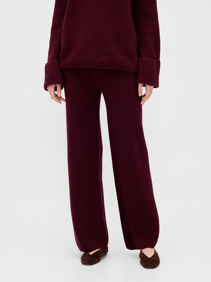 Image number 2 showing, CashSoft Shaker-Stitch Sweater Pants