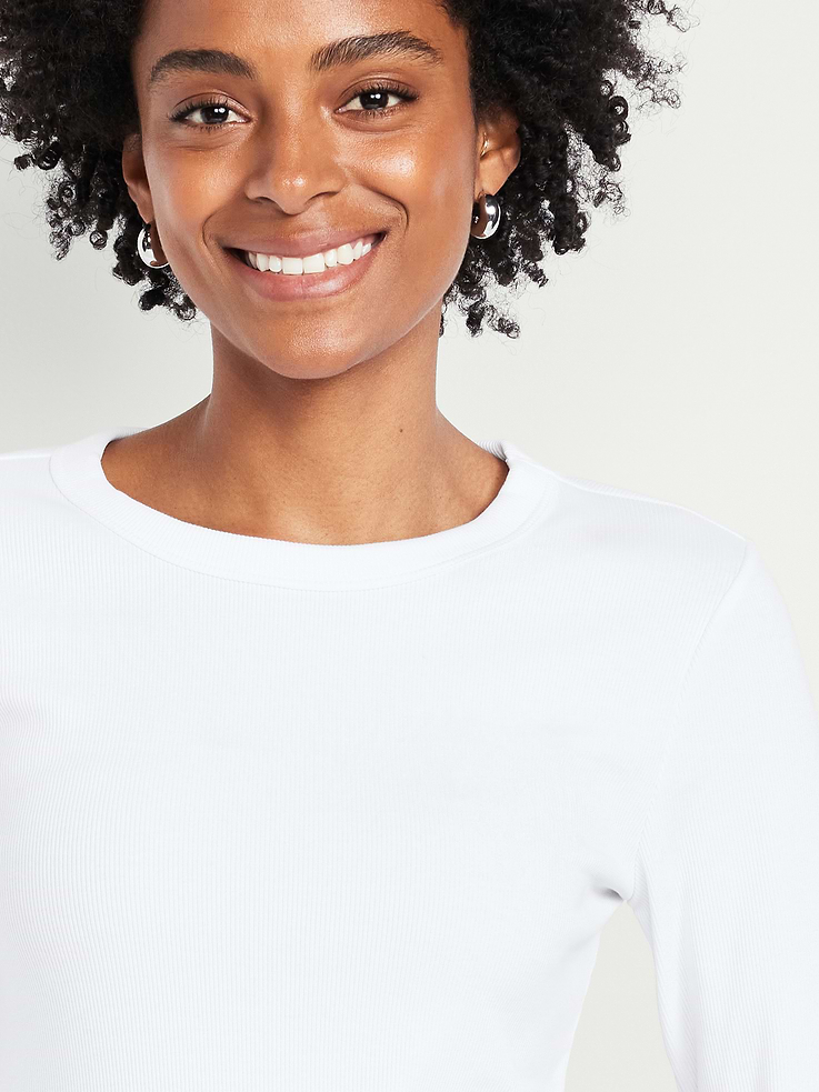 Image 3 of 6, Snug Long-Sleeve Crew-Neck T-Shirt