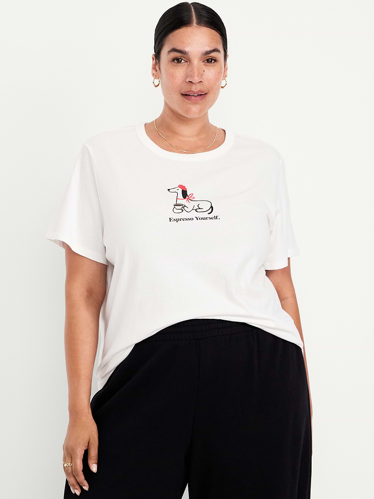 L'image numéro 7 présente T-shirt passe-partout ras du cou à imprimé