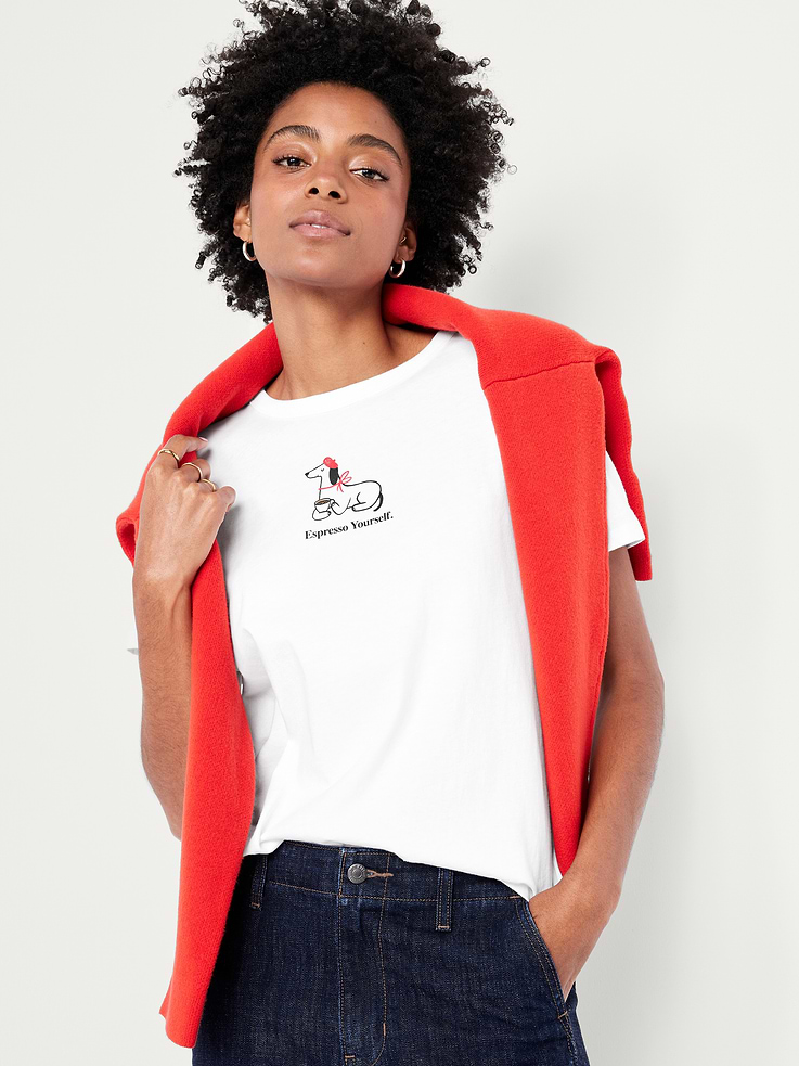 L'image numéro 3 présente T-shirt passe-partout ras du cou à imprimé