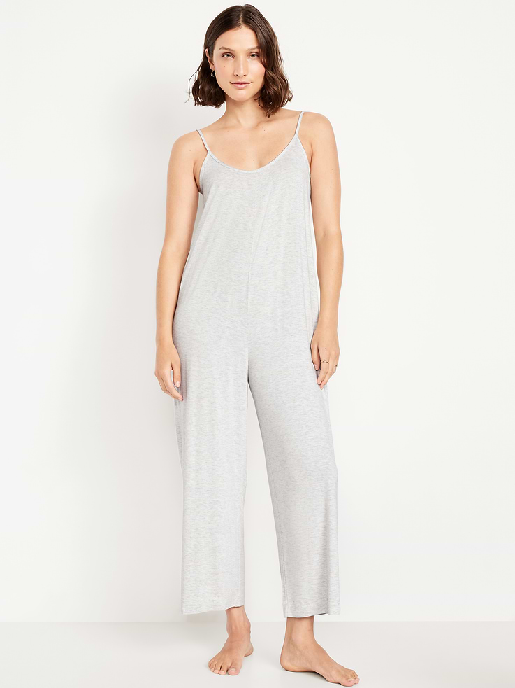 Image number 1 showing, Knit Jersey Pajama Jumpsuit