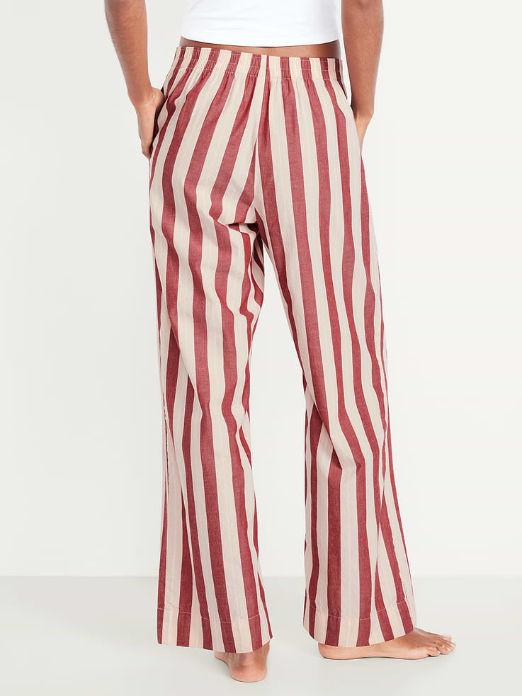Image number 2 showing, High-Waisted Poplin Pajama Pant