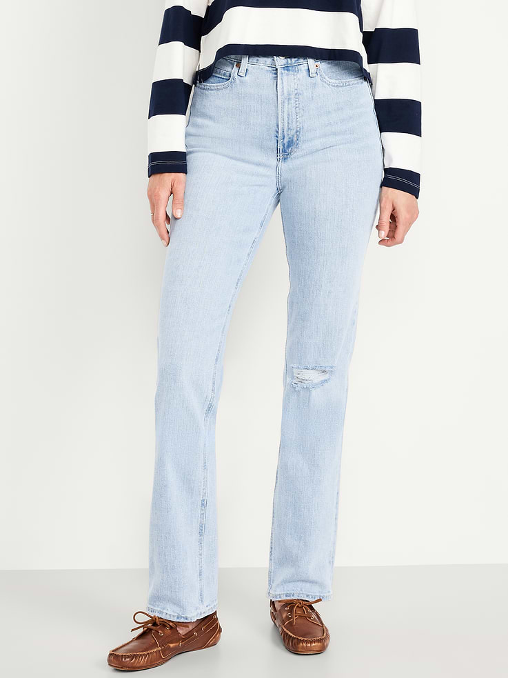 Image number 2 showing, Extra High-Waisted Straight Jeans