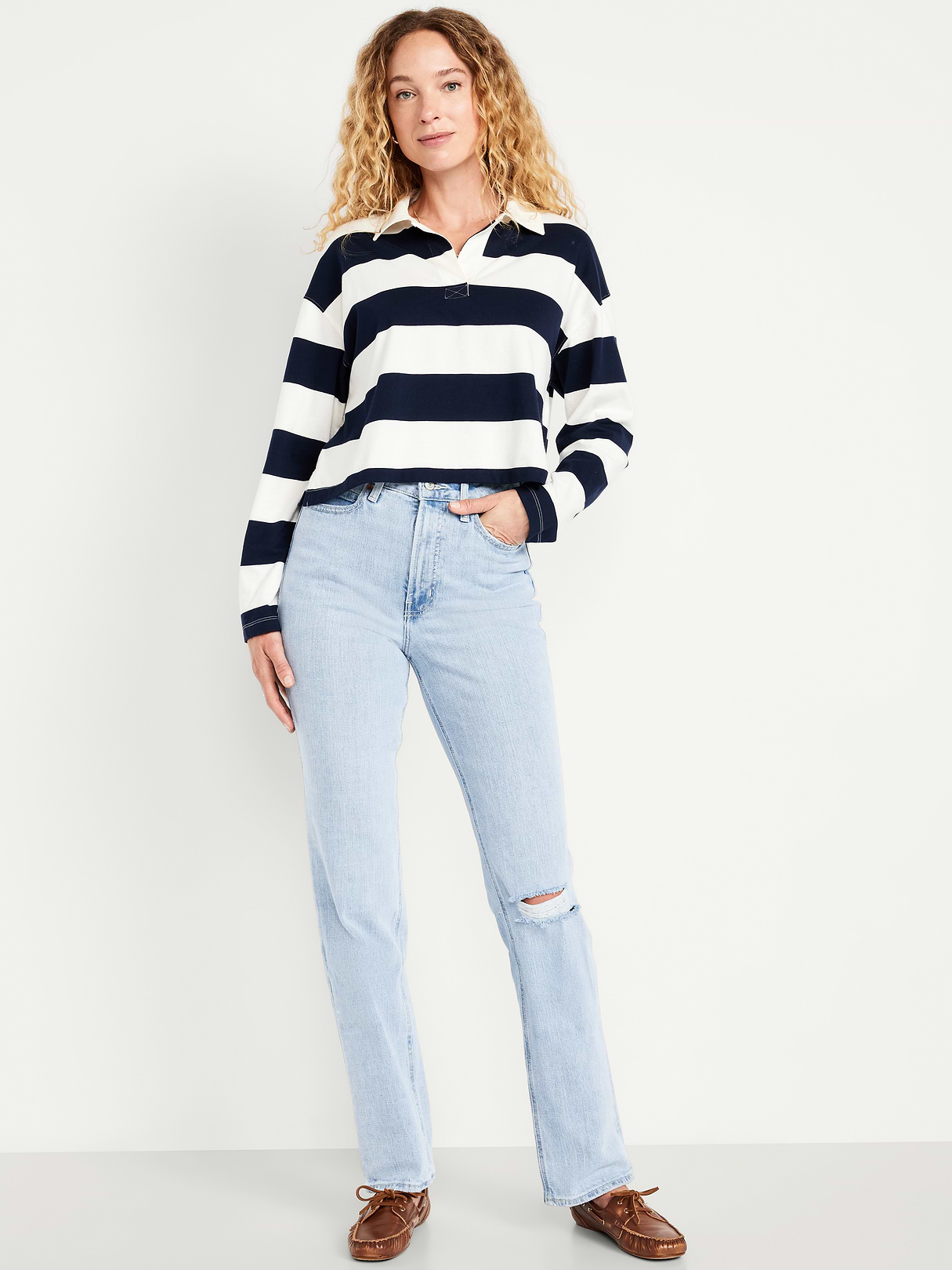 Extra High-Waisted Straight Jeans - Light Wash by Old Navy