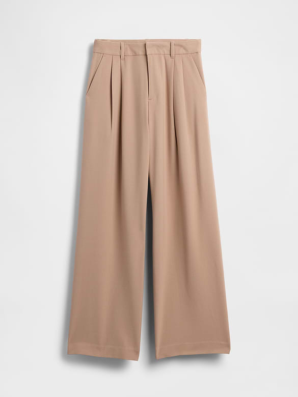 365 High Rise Brushed Twill Pleated Trousers
