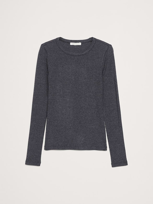 Ribbed Crew-Neck T-Shirt