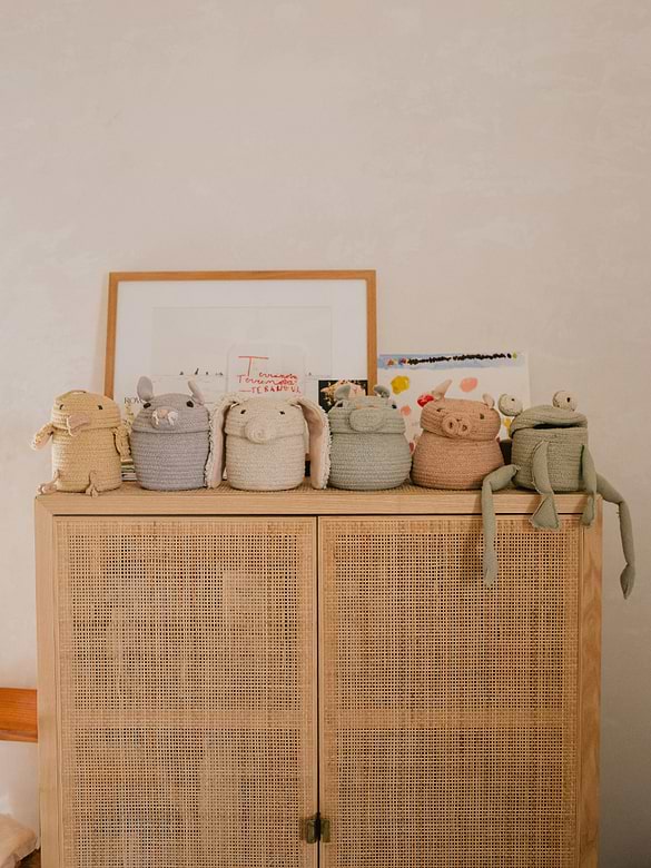 Lorena Canals Set of 2 Mini Baskets Fred and Henry
