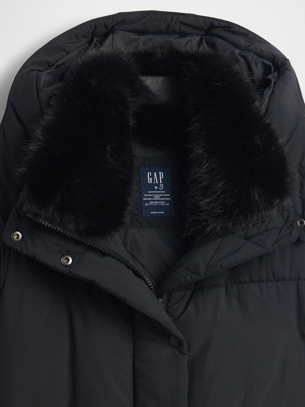 Faux Fur-Trim Midi Puffer Jacket | Gap