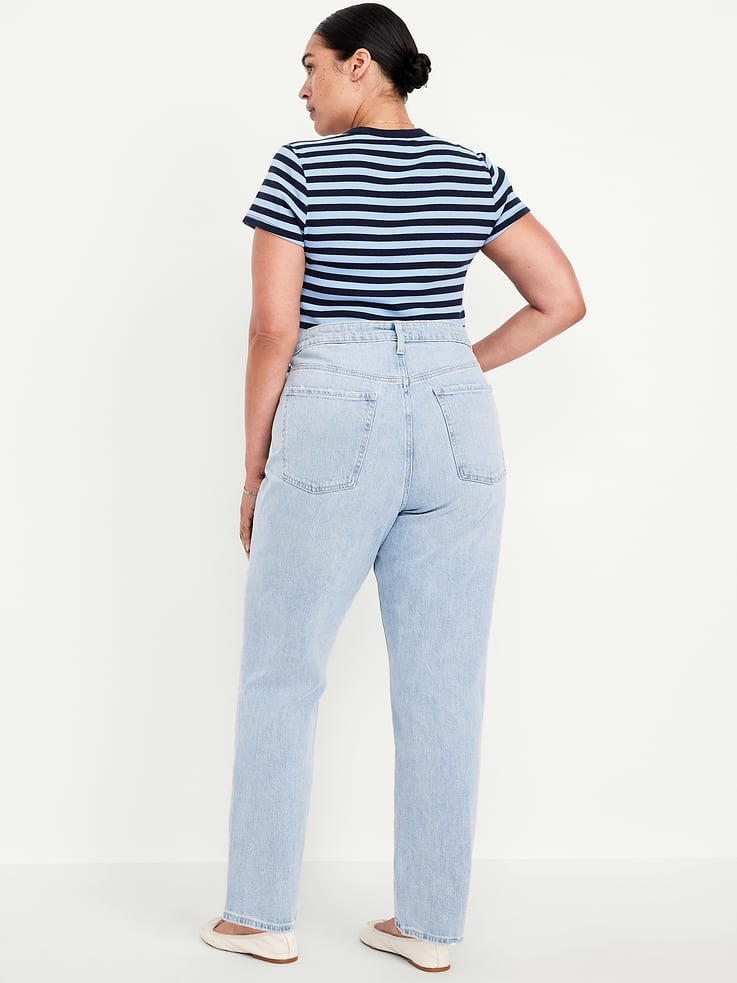 Image number 8 showing, Extra High-Waisted Straight Jeans
