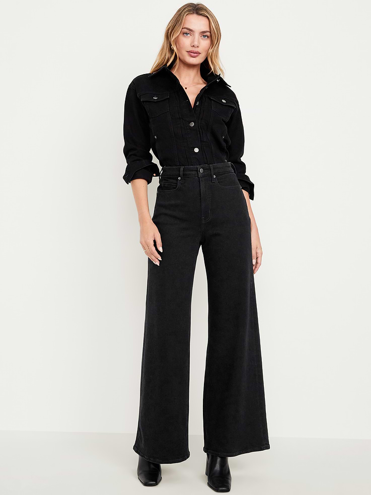 Image number 1 showing, Extra High-Waisted Super Wide-Leg Jeans