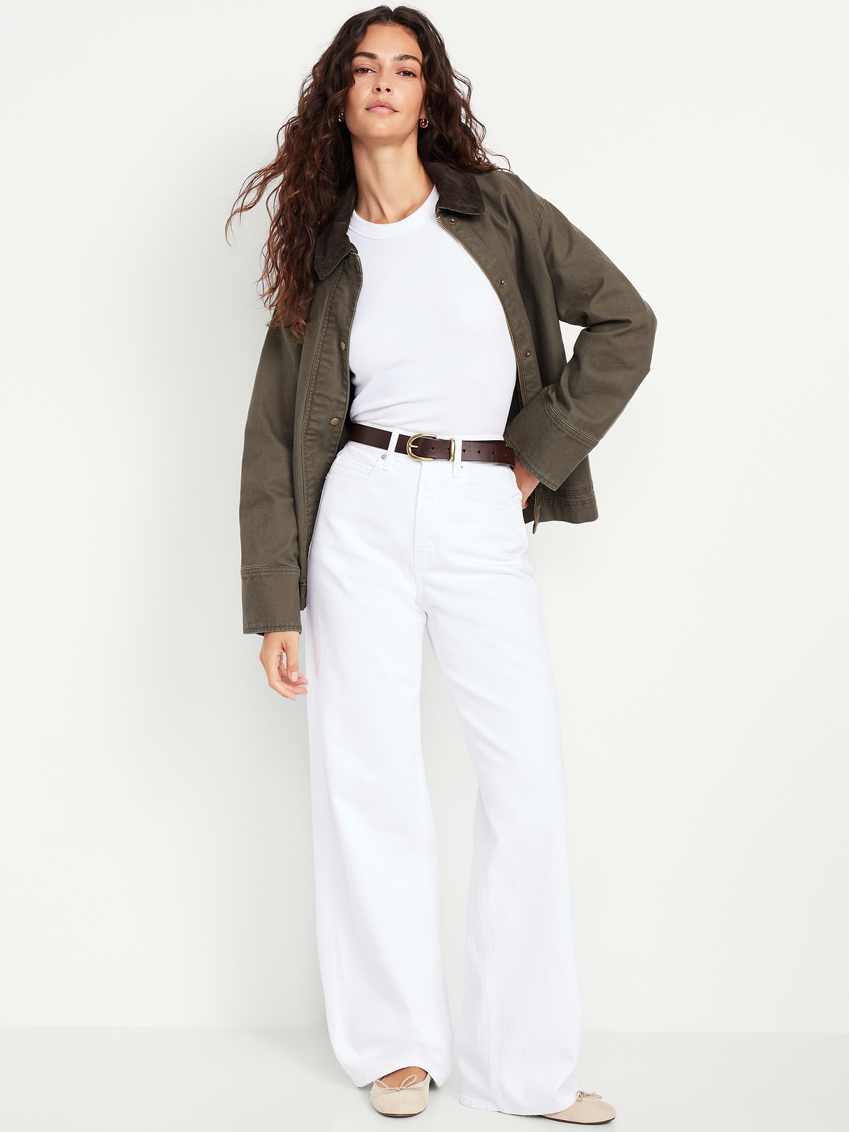 Extra High-Waisted Wide-Leg Jeans - White Wash by Old Navy
