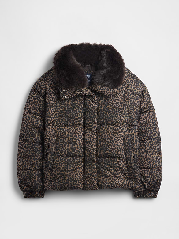 Faux Fur-Trim Puffer Jacket