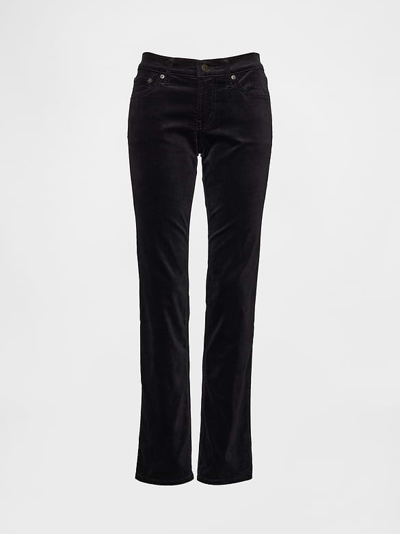 Low Rise Velvet '90s Slim Straight Pants