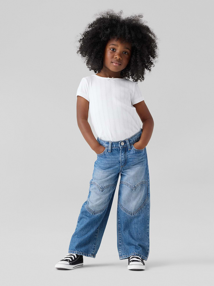 Image number 2 showing, babyGap Wide-Leg Heart Jeans