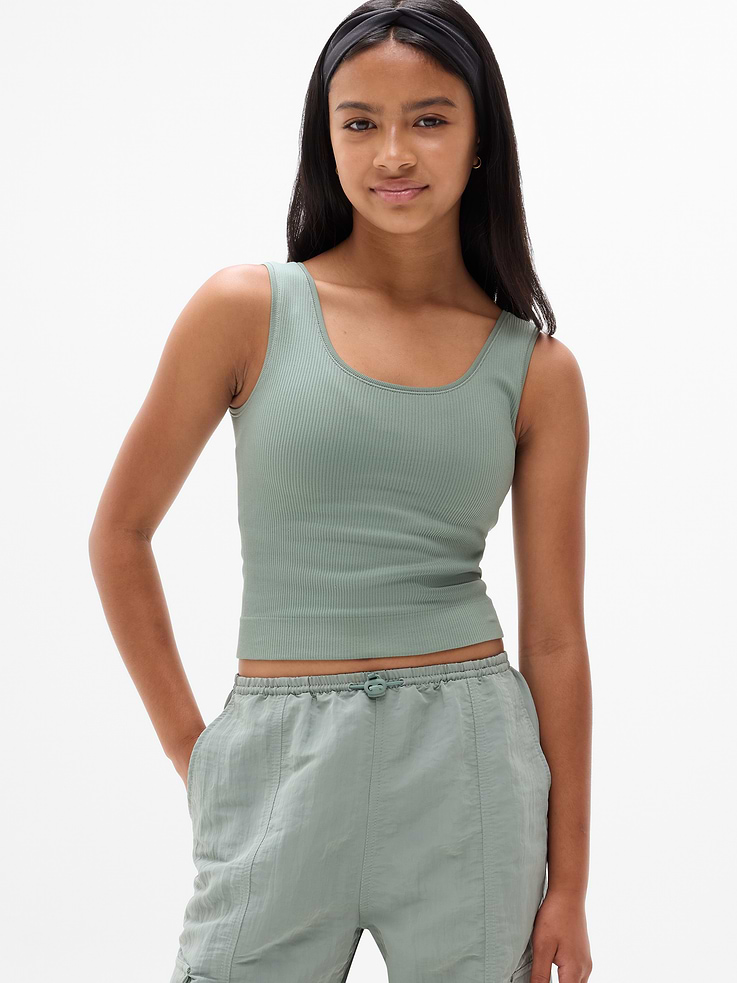 Image number 1 showing, Athleta Girl Rise Above Rib Crop Tank