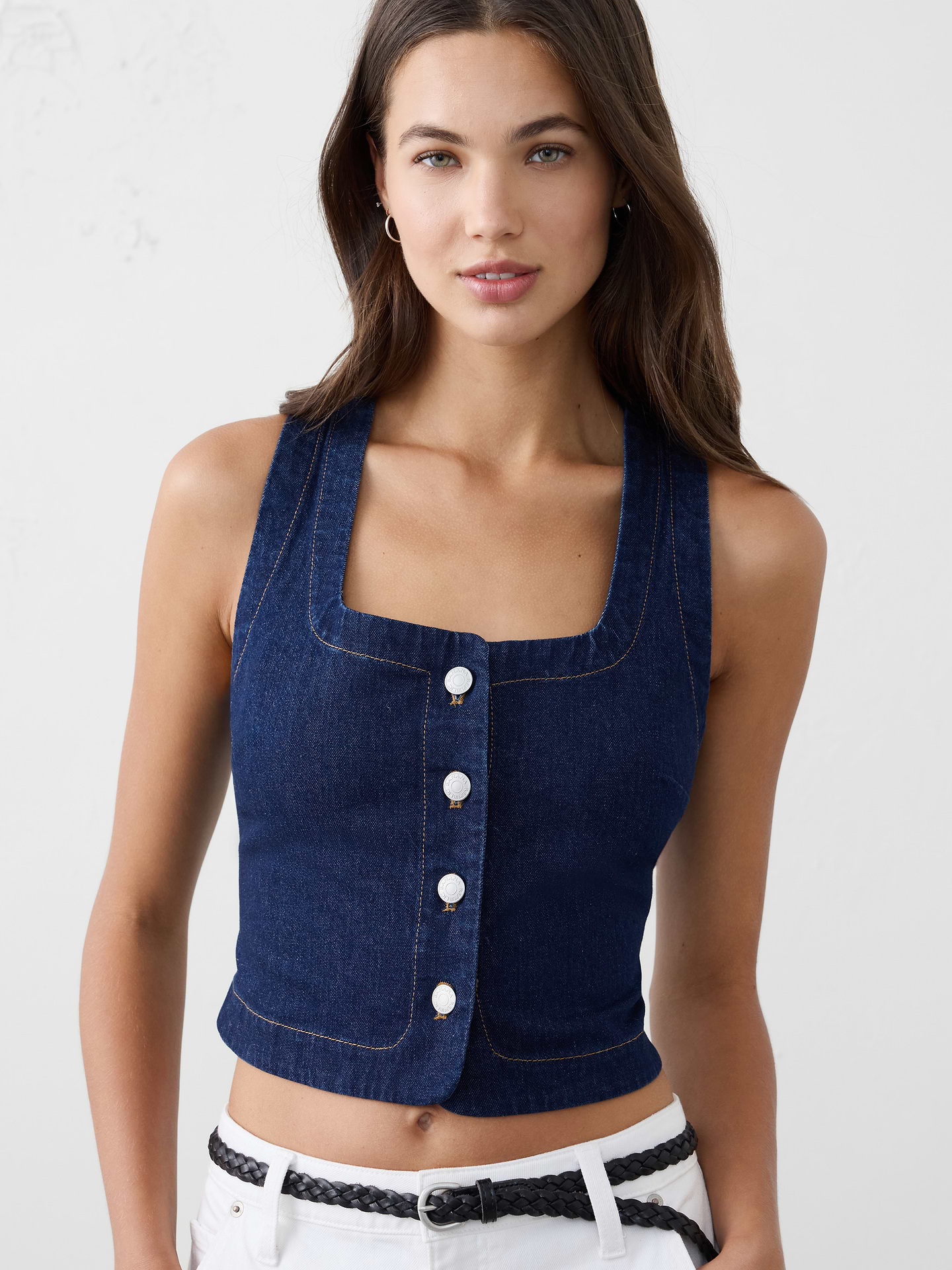 Image number 3 showing, Denim Buttoned Top