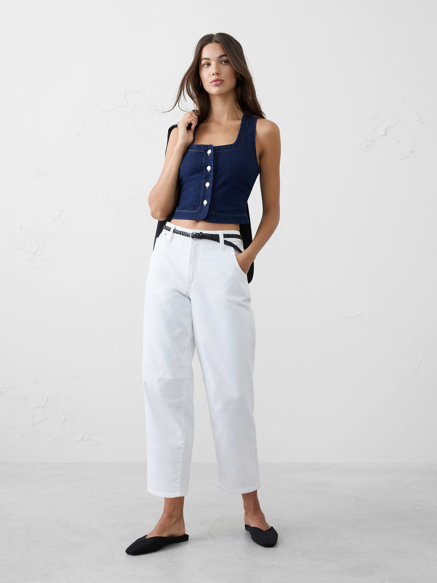 Image number 1 showing, Denim Buttoned Top