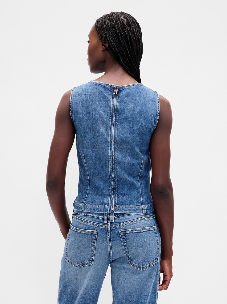 Image 3 de 3, Camisole courte en denim