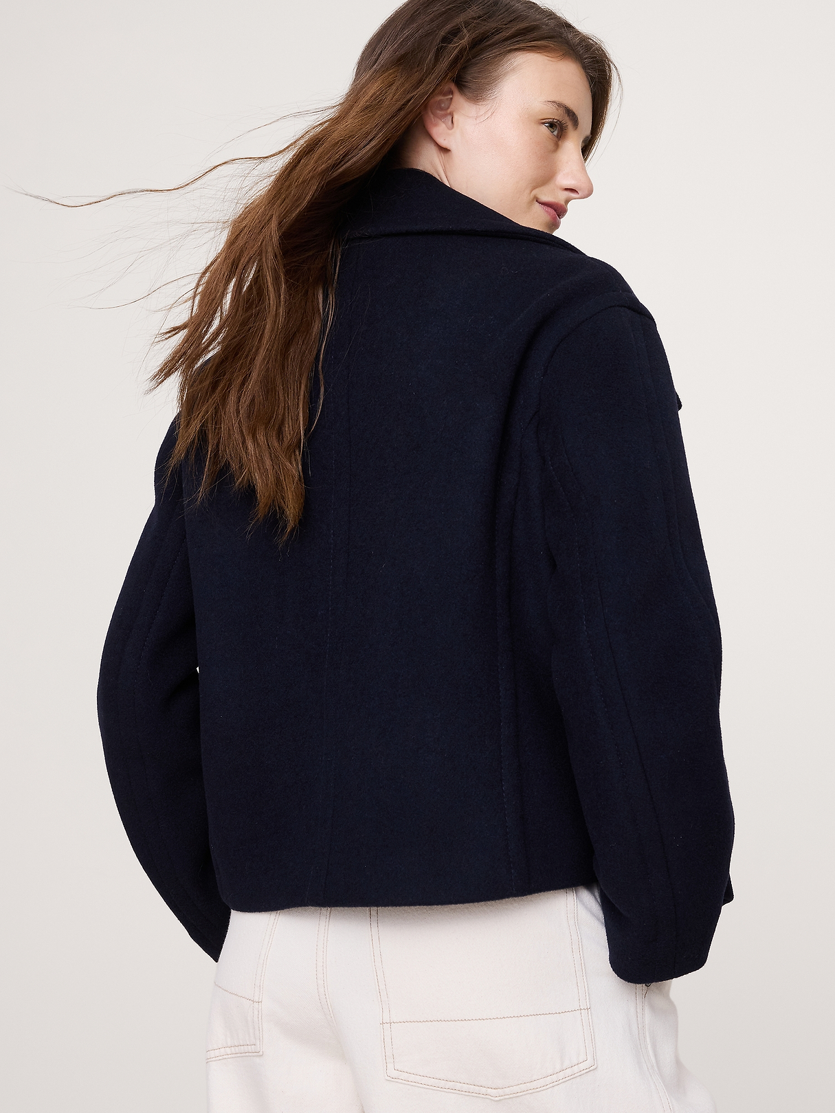 Italian Melton Wool-Blend Peacoat | Banana Republic