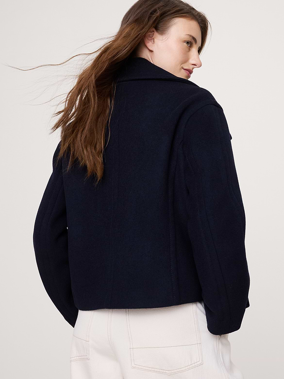 Italian Melton Wool-Blend Peacoat