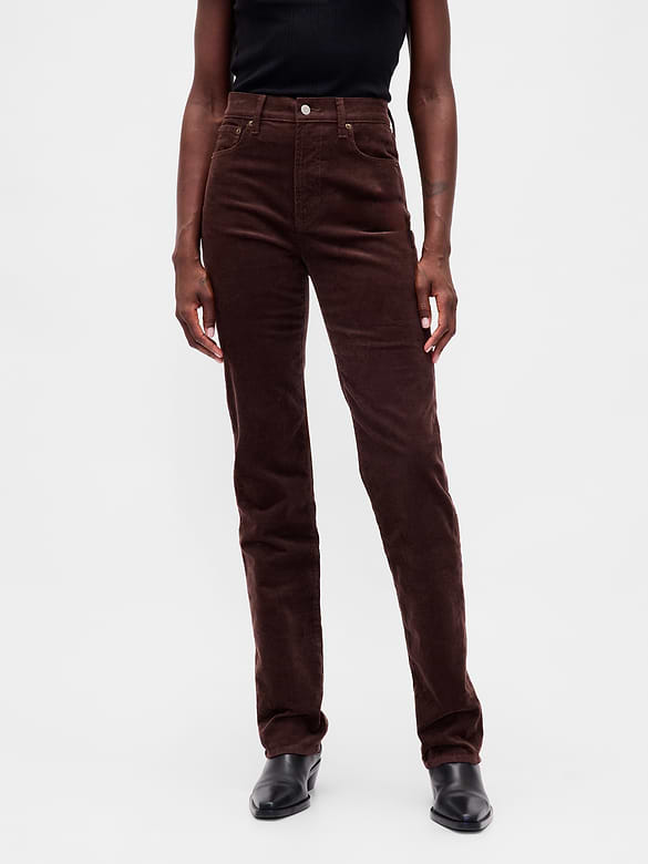 High Rise Corduroy '90s Slim Straight Jeans