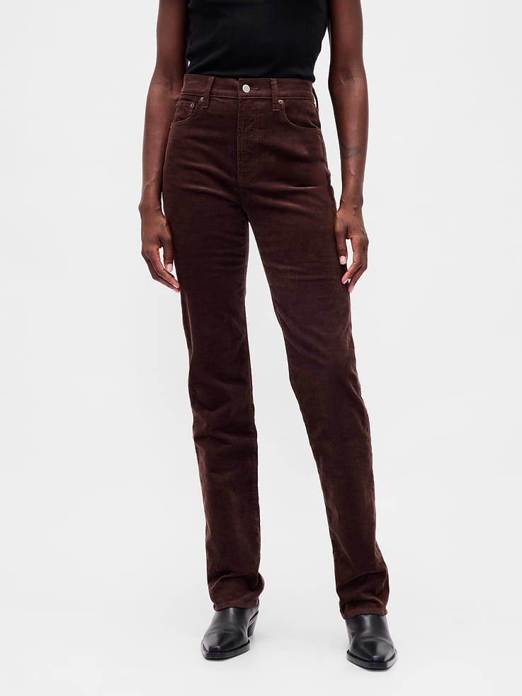 Image number 2 showing, High Rise Corduroy '90s Slim Straight Jeans