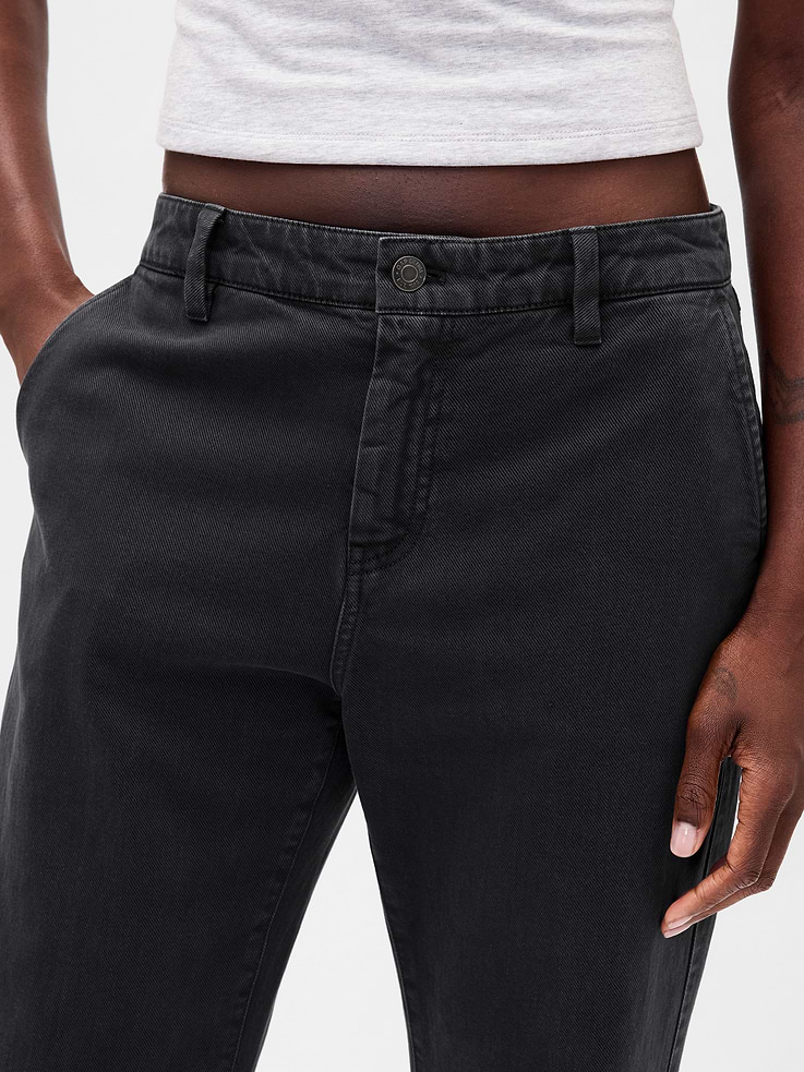 Image number 8 showing, Low Rise Relaxed Flare Khakis