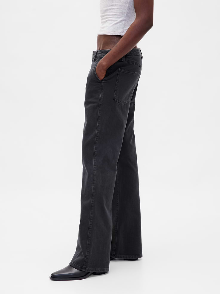Image number 3 showing, Low Rise Relaxed Flare Khakis