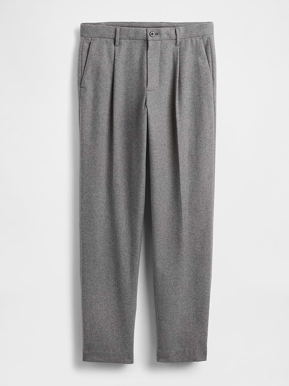 Wool-Blend Relaxed Straight Trousers