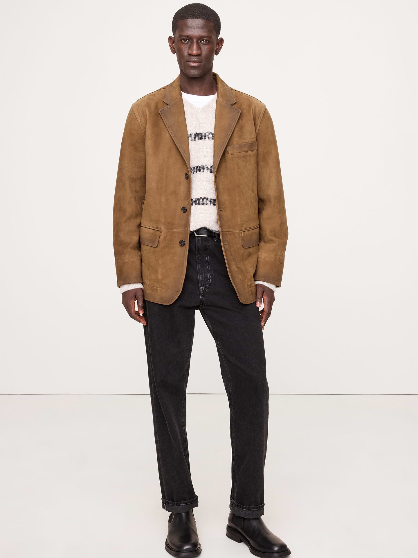 Image number 1 showing, Relaxed Nubuck Leather Blazer