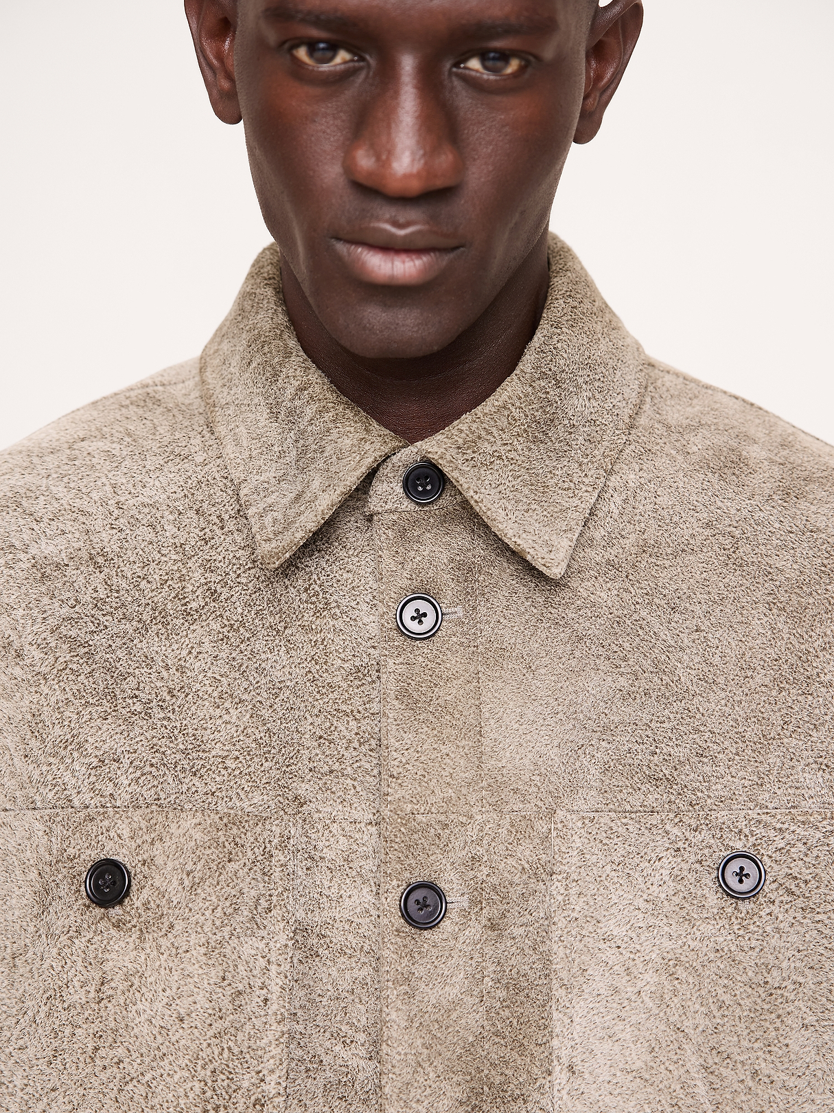 Relaxed Textured Suede Shirt Jacket | Banana Republic