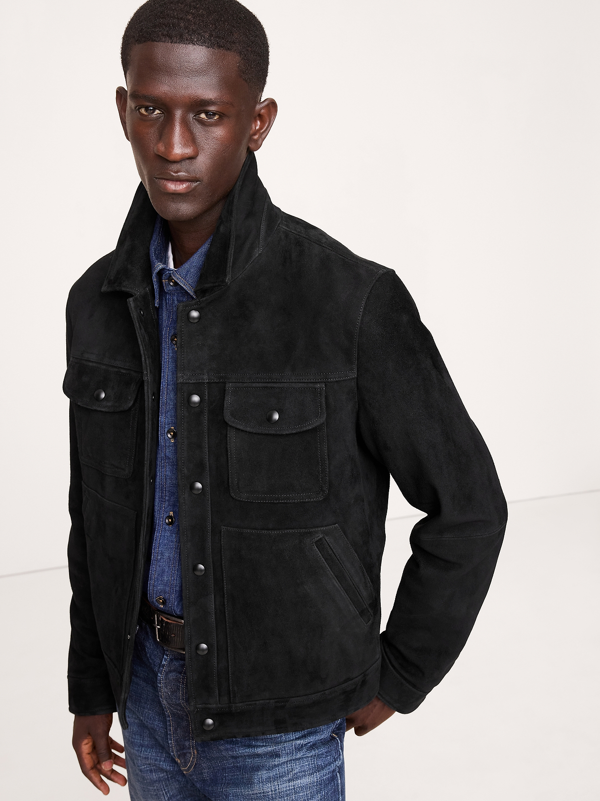 定価10万　banana republic suede leather jkt Suede Trucker Jacket | Banana Republic