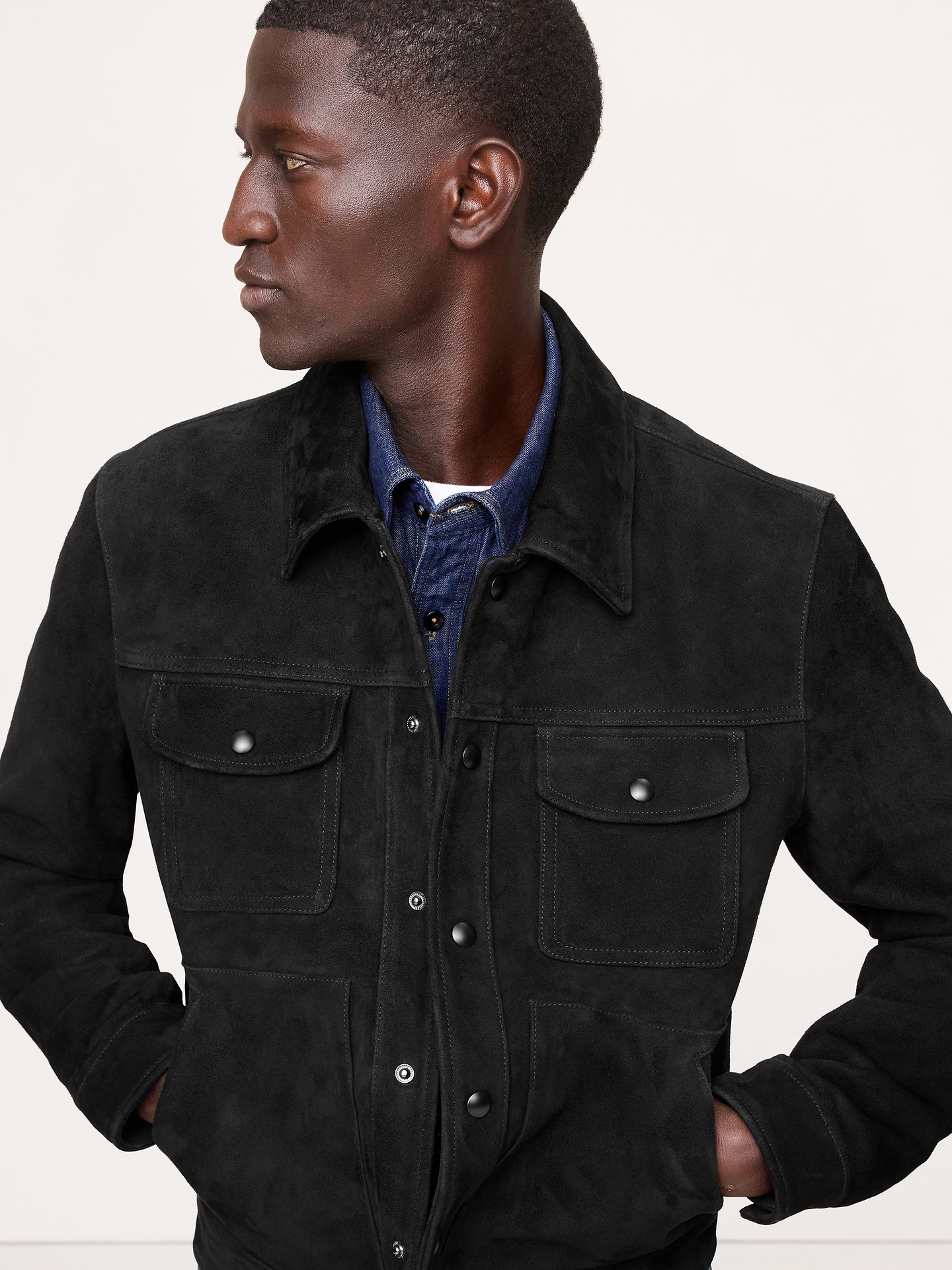 Image number 8 showing, Suede Trucker Jacket