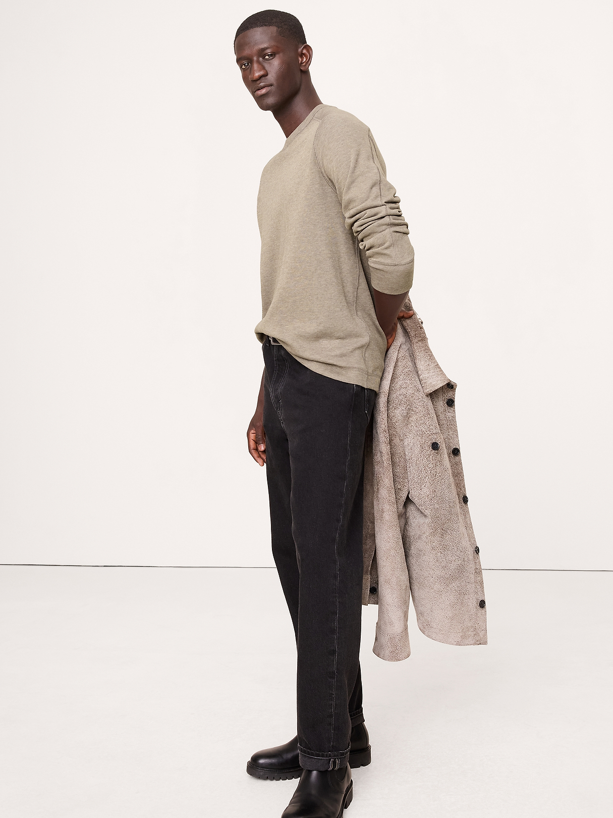Slub Double-Knit Crew-Neck T-Shirt | Banana Republic