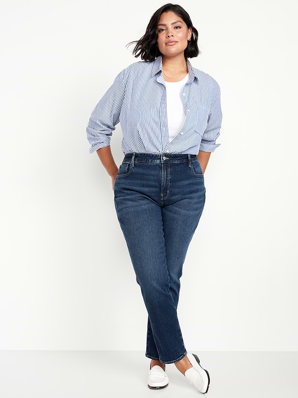 High-Waisted Vintage Slim Jeans