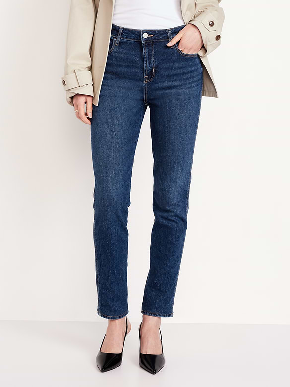 High-Waisted Vintage Slim Jeans