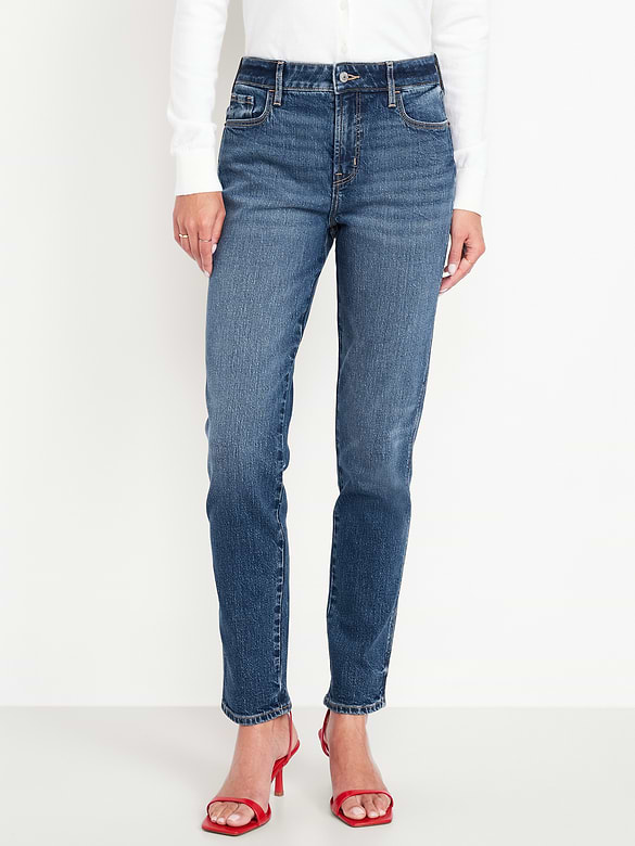 High-Waisted Vintage Slim Jeans