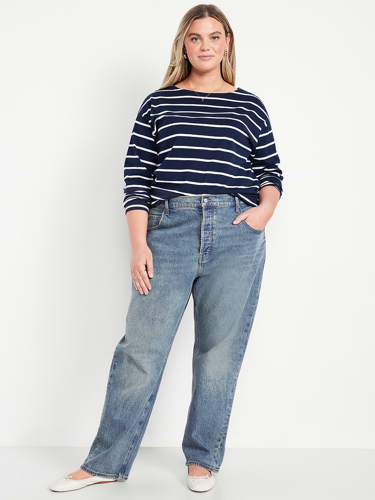 Image number 8 showing, Mid-Rise Slouchy Straight Jeans