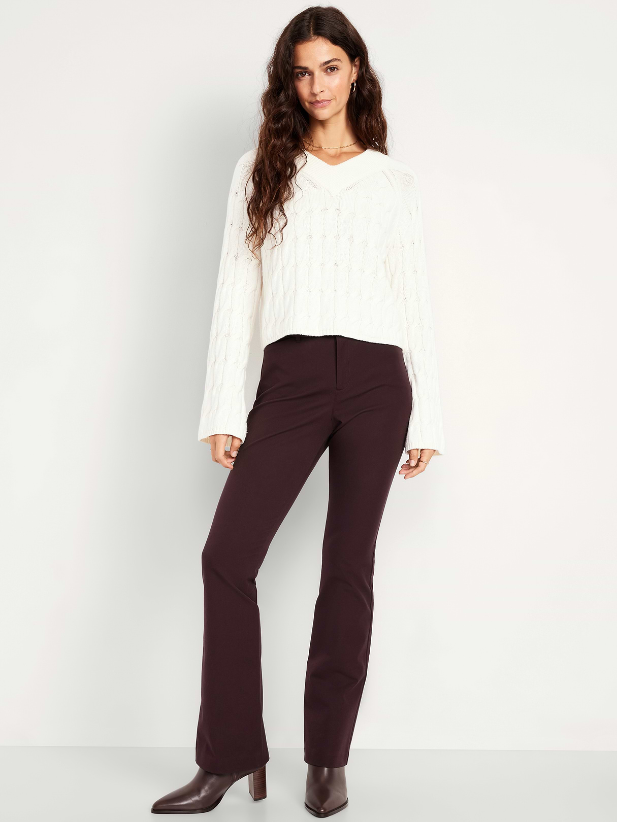 High-Waisted Pixie Flare Pants - Black Coffee by Old Navy