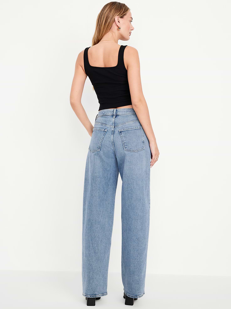 Image number 3 showing, Mid-Rise Slouchy Wide-Leg Jeans