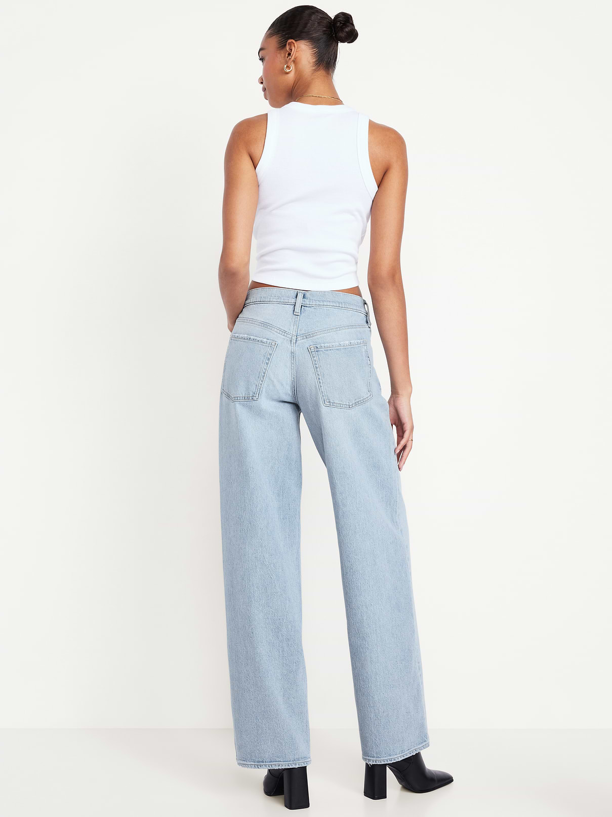 L'image numéro 3 présente Jean coupe détendue à jambe large à taille mi-basse