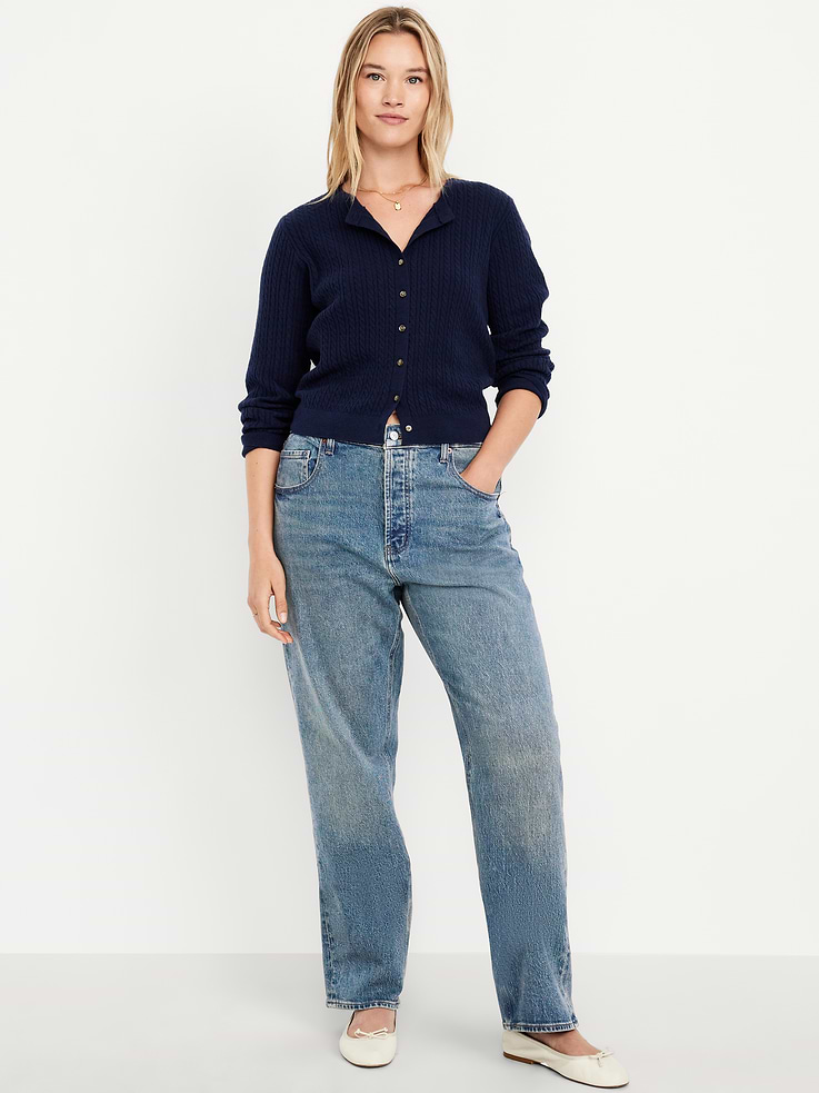 Image number 6 showing, Mid-Rise Slouchy Straight Jeans