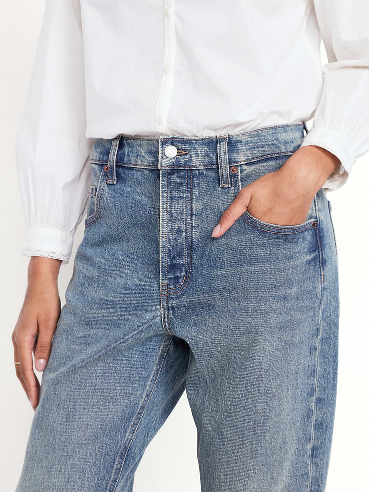 Image number 4 showing, Mid-Rise Slouchy Straight Jeans