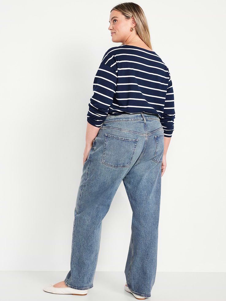 Image number 9 showing, Mid-Rise Slouchy Straight Jeans