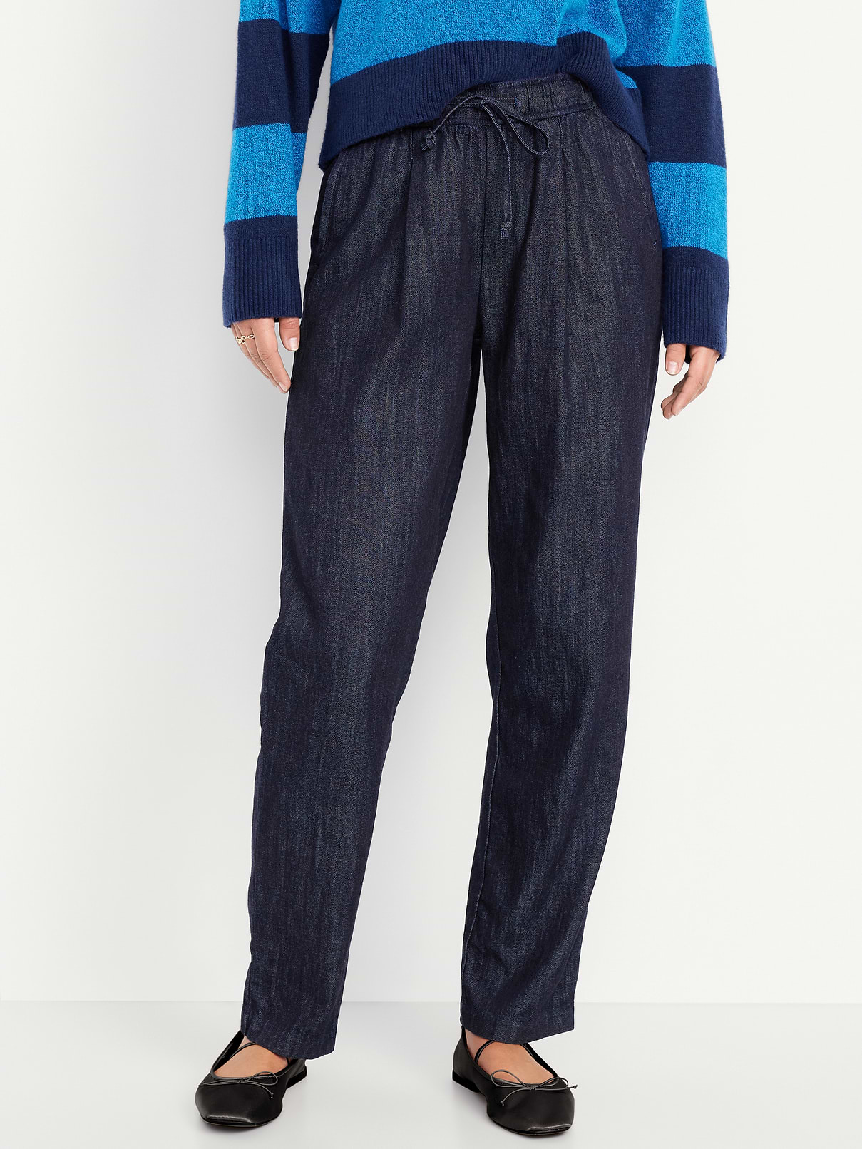 Old Navy Women's High-Waisted Billie Straight Ankle Trouser (Dark Rinse)