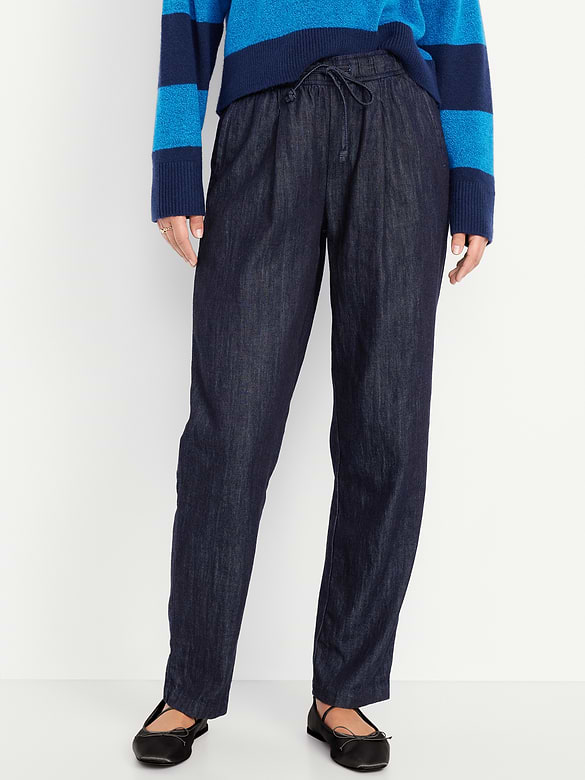 High-Waisted Billie Straight Ankle Trouser
