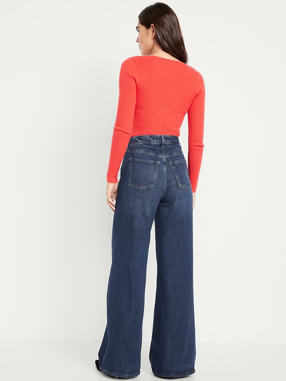 Image number 3 showing, Extra High-Waisted Super Wide-Leg Jeans